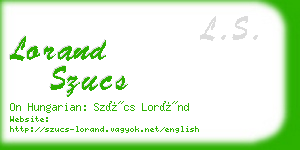 lorand szucs business card