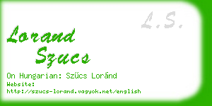 lorand szucs business card